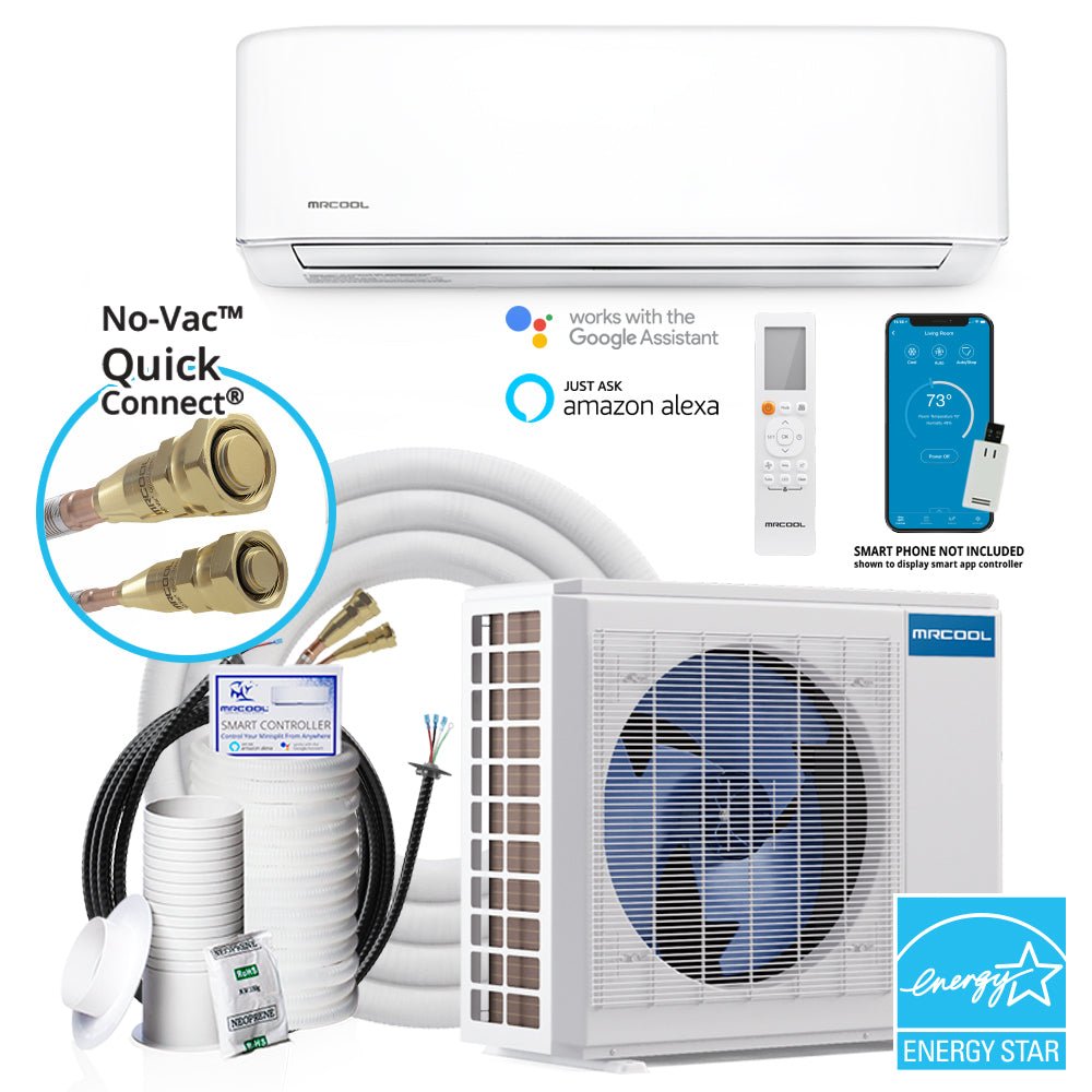 Mr Cool DIY 4th Generation E Star 18k BTU Ductless Mini-Split Heat Pump Complete System 208-230V/60Hz