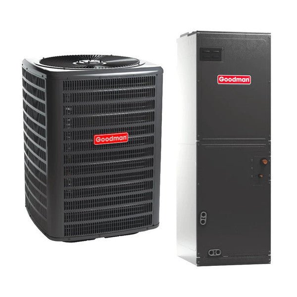Goodman 2.0 Ton AC & Air Handler 14.3 SEER2 5KW 17" Wide R-32, GLXS4BA2410, AMST24BU1300, HKTSN05X1