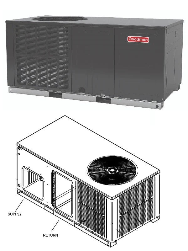 Goodman 2.5 Ton Heat Pump Package 13.4 SEER2, Single Stage, Horizontal,  GPHH33031