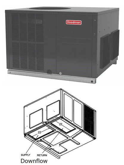 Goodman 3 Ton Gas/Electric/Dual Package Unit 13.4 SEER2, Single Stage, Downflow/Horizontal,  GPGM33606031