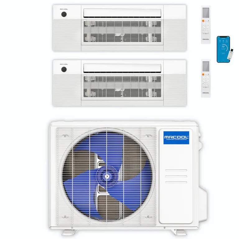 MRCOOL DIY 24000 BTU 2-Zone Ceiling Cassette Mini Split Heat Pump DIY-BC-227HP1212