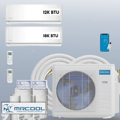 MRCOOL DIY Mini Split 30,000 BTU 2 Zone Ductless Air Conditioner and Heat Pump DIY-B-227HP1218
