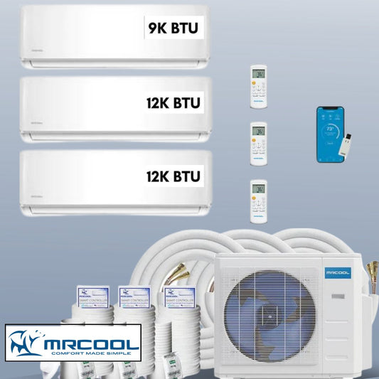 MRCOOL DIY Mini Split 33,000 BTU 3 Zone Ductless Air Conditioner and Heat Pump DIY-B-327HP091212