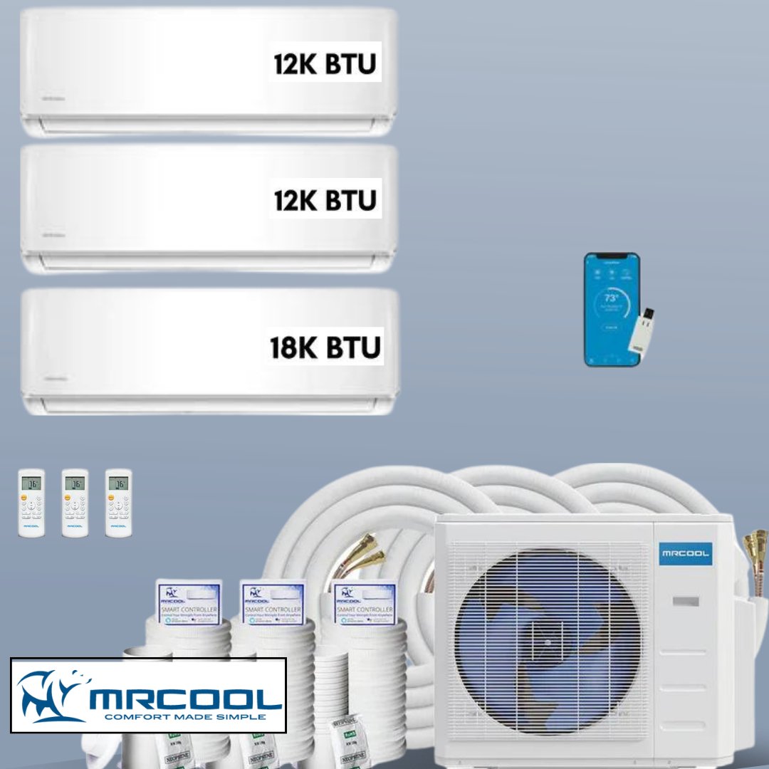 MRCOOL DIY Mini Split 42,000 BTU 3 Zone Ductless Air Conditioner and Heat Pump DIY-B-336HP121218