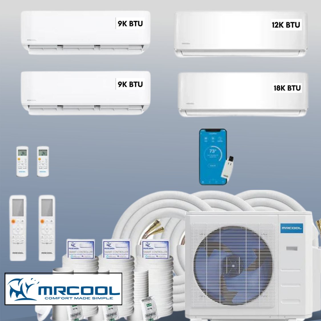 MRCOOL DIY Mini Split 48,000 BTU 4 Zone Ductless Air Conditioner and Heat Pump DIY-B-448HP09091218