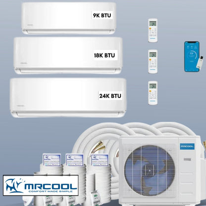 MRCOOL DIY Mini Split 51,000 BTU 3 Zone Ductless Air Conditioner and Heat Pump DIY-B-348HP091824