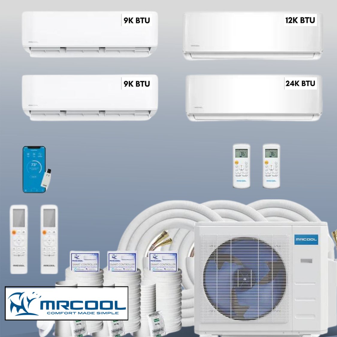 MRCOOL DIY 54,000 BTU 4-Zone Mini Split AC/Heat Pump B-448HP09091224