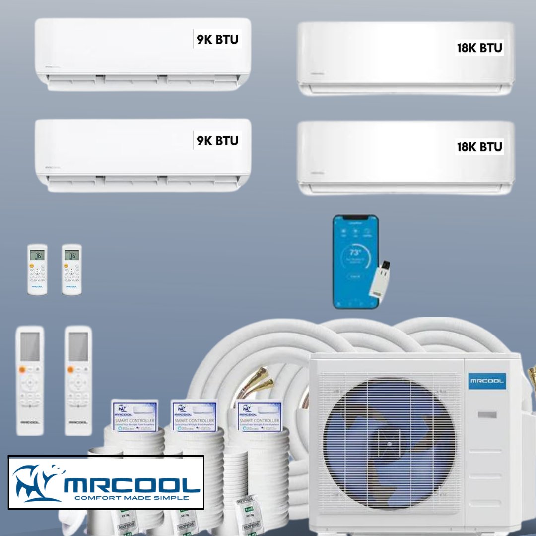 MRCOOL DIY Mini Split 54,000 BTU 4 Zone Ductless Air Conditioner and Heat Pump DIY-B-448HP09091818